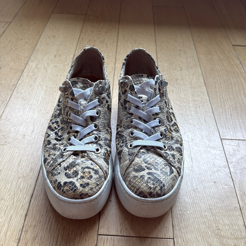 Paul Green Leopard Print Bixby Low Top Platform Sneakers
